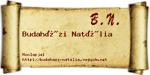 Budaházi Natália névjegykártya